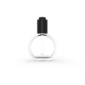 China 50ml Oblate Circle Haircare Glass Dropper Bottle
