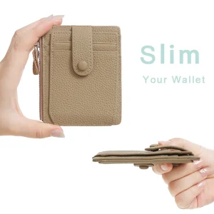 Business Gifts Mini Wallet PU Leather Laminated Telescopic Large Multi Position Credit Card Bag Caseholder