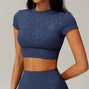Women's Foil-Printed Seamless Yoga Top