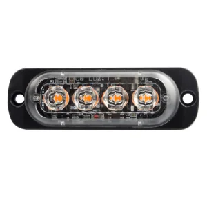 Ultra-Thin 4 LED 12-24v Side Strobe Flashing Warning Light New Model Truck Trailer Off-road Car Grill Marker Lamp