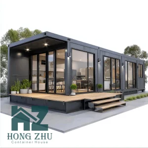 DYHZCE China Export Contemporary Design Prefab Hunting Cabin Durable Steel Wilderness Shelter Basic Amenities Black Container