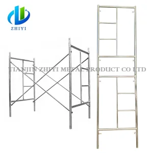 H Type Scaffolding System 6"× 2" Second Hand Construction Scaffold Adjustable Foot Caster Scaffolding with Lock