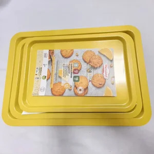3Pcs Carbon Steel Non-Stick Baking Sheet Set Colorful Coating Eco-Friendly Durable Oven Safe Rectangle Metal Bakeware for Pans