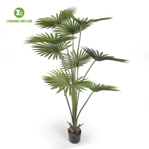 Zc Faux Hawaii Palm Green Plants Trunks Plastic Artificial Palm Tree