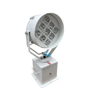 Marine LED Searchlight Designed for Long-Range Navigation, 2° Narrow Beam 1-6 Km, Manual/Remote Options, Stainless-Steel Build for Ports and Coastal Defense