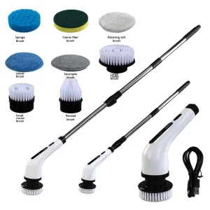 OEM/ODM Electric Spin Scrubber Waterproof Bathroom 360 Cordless Cleaner Brush With Long Handle Replacement Cleaning Brush Tool