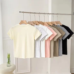 Custom Summer Blank Cotton Slim Fit Women's T-shirts