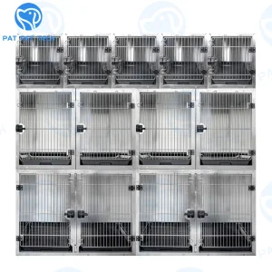 MOQ 1 in Stock Pet Cages &amp; Houses Dog Cat Cage Kennel Stainless Steel Indoor Medium Large Small Pet Cage