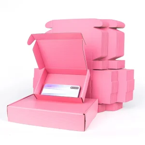 Pink Corrugated Cardboard Carton Box 3-Layers Holiday Celebration Express Delivery Paperboard Gift Box