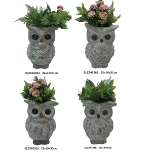 Owl-Shaped Planter Statues