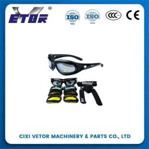 High-Quality Classic-Style Motorcycle Glasses Black and Blue