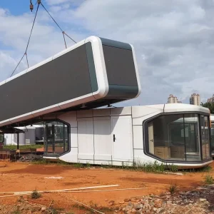 Customized Three-Bedroom Prefabricated Modular Steel Space Capsule-Style House