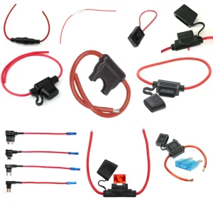 10 12 14 16 18 20 AWG Inline Loop Fuse Holder for ATC ATO Blade Fuse Waterproof Red Wire Copper 12V 15 20 25 30 a Power Blade