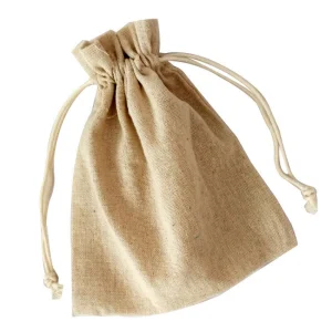 Custom Bread Jute Linen Drawstring Storage Bag