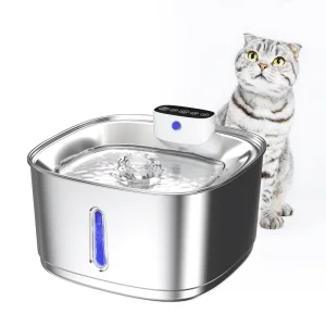 High Quality Eco-Friendly Charge Portable Black Pet Feeder Cat Dog Waterproof 3L Stainless Steel Smart Pet Water Fountain