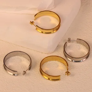 18K Gold Plated Chunky Hoop Earrings