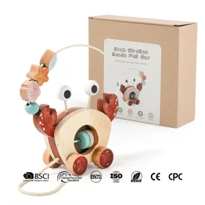 Crab Montessori Wooden Crab Pull Along Toy