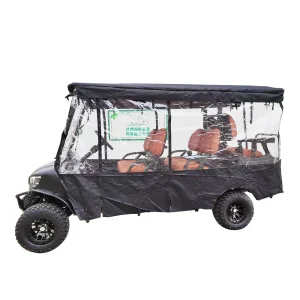 Good Price Black 5kw Gas or Solar Lifted Electric Golf Cart 6 Passenger 4+2 Seater Fleet Golf Buggies for Sale