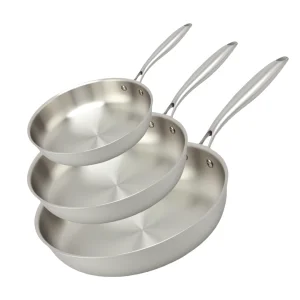 Tri-ply Stainless Steel 304 Fry Pan Skillets Home Use Induction Cookware 8/10/12 Inch Non-stick Frying Pan Set Cooking Pan