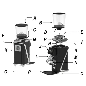 Molino de café eléctrico con gran capacidad y diseño de muelas planas