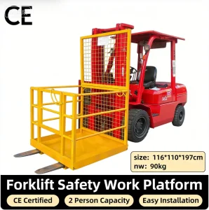 CE Certified Heavy Duty Anti-Slip Forklift Safety Cage Aerial Work Platform for Warehouse Factory
