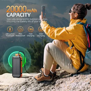 Wholesale 20000mAh Portable Wireless Magnetic Charger Solar Powerbanks with Compass