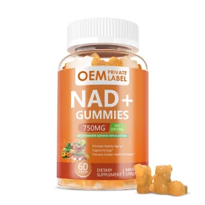 OEM NAD+ Supplement Private Label Vitamin B3 Hydrolyzed Collagen Herbal Sugar Free Anti-Aging NAD Gummies Boosting Cell