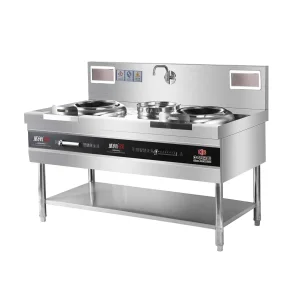 12 Kw Stainless Steel Double Burners Induction Wok Cooker