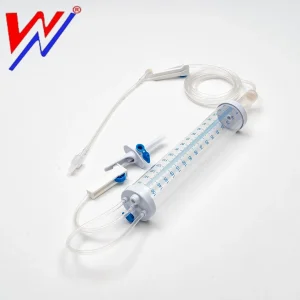 Juego de infusión de bureta bicolor, certificado CE/ISO, infusión microgotas