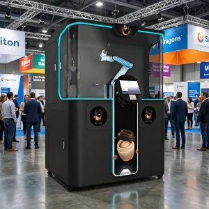 AI Intelligent Robot Vending Machine With Robot Arm for Fresh Ground Cafe  for Different Public Spots