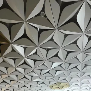 Modern Hall False Ceiling Decoration Custom Aluminum Alloy 3D Stretch Ceiling