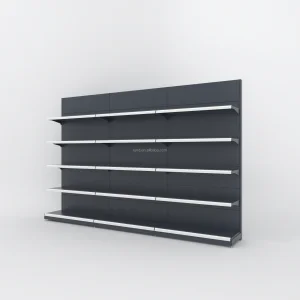 Heavy-Duty Double-Sided Iron Rack for Supermarkets & Superstores' Grain and Oil Display Shelves