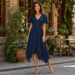 Vestido MIDI de línea de fábrica A para el verano