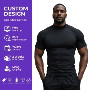 Fitness Clothing Factory Mens Mock Neck