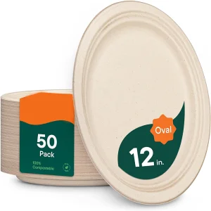 100% Compostable Heavy Duty Disposable Dinner Plates