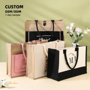Custom Eco-Friendly Cotton Canvas Tote Bag Medium Durable Fashionable Handbag Logo Wind Simplicity Style Outdoor Shopping Zipper