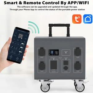 مخيم فلاش فيش المحمول الاحتياطي القابل للنقل LiFePO4 محطات شحن البطارية والطاقة الشمسية 3000W المنزل