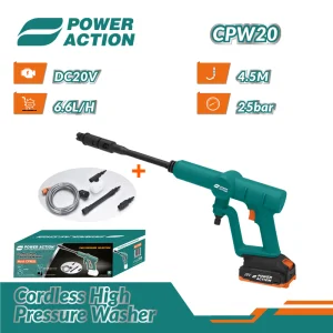 آلة تنظيف كهربائية لاسلكية لغسيل السيارات Cpw20 20V غسالة ضغط عالي محمولة تعمل ببطارية ليثيوم أيون