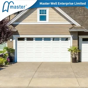 Wood Grain Short Long Carriage Panel Garage Door with Top Windows