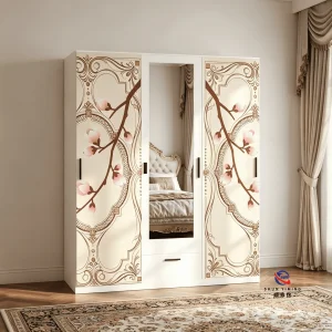 Slim Design Printed Steel Wardrobe