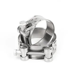 Stainless Steel T-Bolt Hose Clamp Single Head Strong Clamp for Heavy Duty Tube Automotive Motorsports Motorcycle Exhaust System