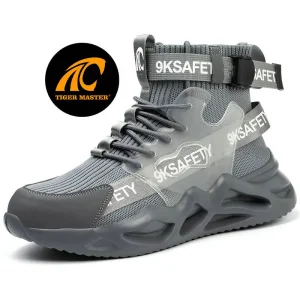 Grey Steel Toe Lightweight Fashionable Safety Shoes Sneakers for Men