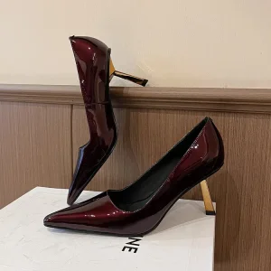 China Patent Metallic Heel Stiletto Shoes