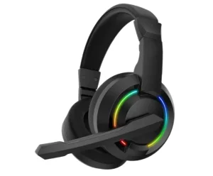 Gaming Head-Mounted Headset with Microphone Compatible with PS5, xBox One, PC and Laptops LED RGB Lights, Noise-Canceling