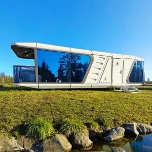 Cápsula Espacial Casa Cápsula Casa Prefabricada para Resort Frente al Mar con Estructura Resistente a Huracanes