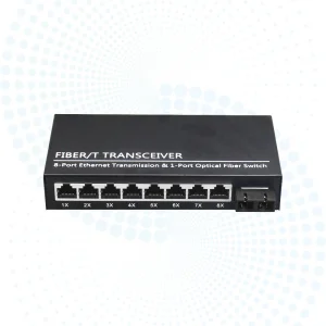 Fiber Media Converter 100Base-Fx to 8RJ45