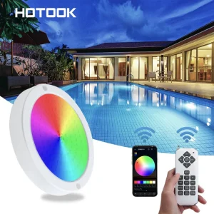 Hotook 120mm Luz De Piscina Full Resin Filled IP68 Waterproof RoHS LED Underwater Lights RGB Spotlight Light