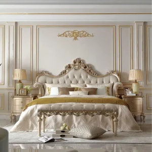 Cama francesa tallada a mano