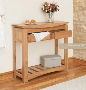 Mesa de Console de Madeira de Carvalho Nórdica de Design Contemporâneo para Atacado, Mesa de Sofá para Sala de Estar, Mesa de Entrada Estreita, Mesa de Corredor para Cantos de Parede em Casa