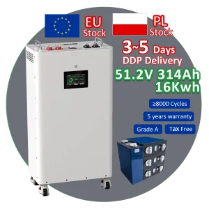 EU Stock Vertical Lifepo4 Solar Battery 48V 51.2V 314Ah 16kwh JK V19 BMS Standing Style Lithium Ion Battery Pack For Home Use